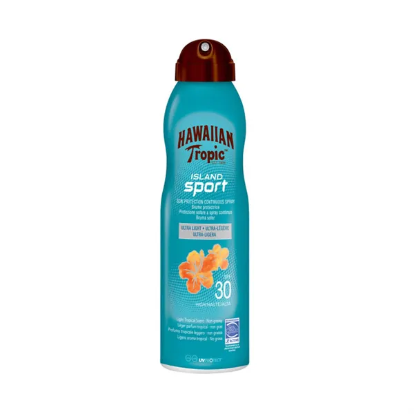 Hawaiian Tropic Island Sport Sun Protection Continuous Spray Ultra Light Spf30 220ml