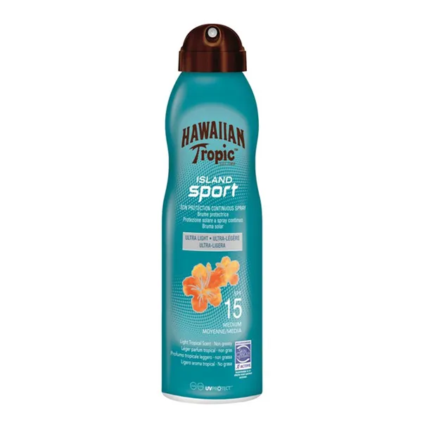 Hawaiian Tropic Island Sport Sun Protection Continuous Spray Ultra Light Spf15 220ml