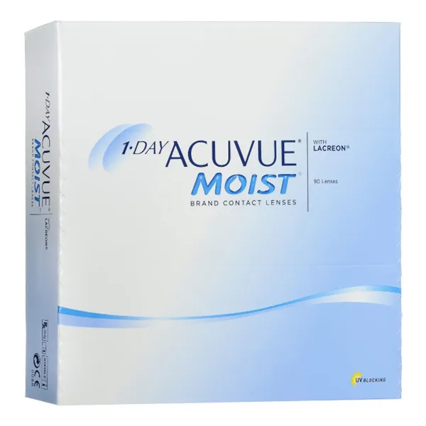 Acuvue Moist Contact Lenses 1 Day Replacement -2.25 BC/8.5 90 Units