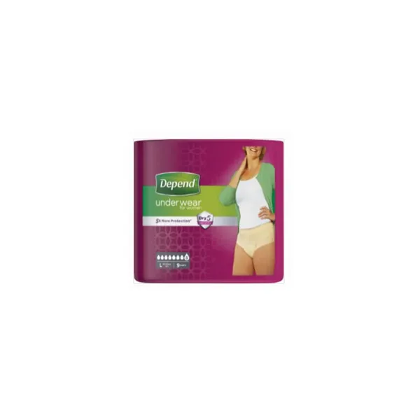 Depend Pants Women Comfort-Protect Size L 9 Units