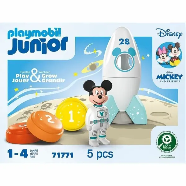 Playset Playmobil Junior 71771 Mickey astronaut Disney 5 Pieces