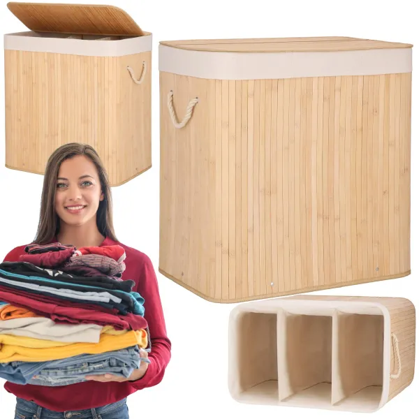 Бамбуковая корзина для белья Springos HA0154 150л