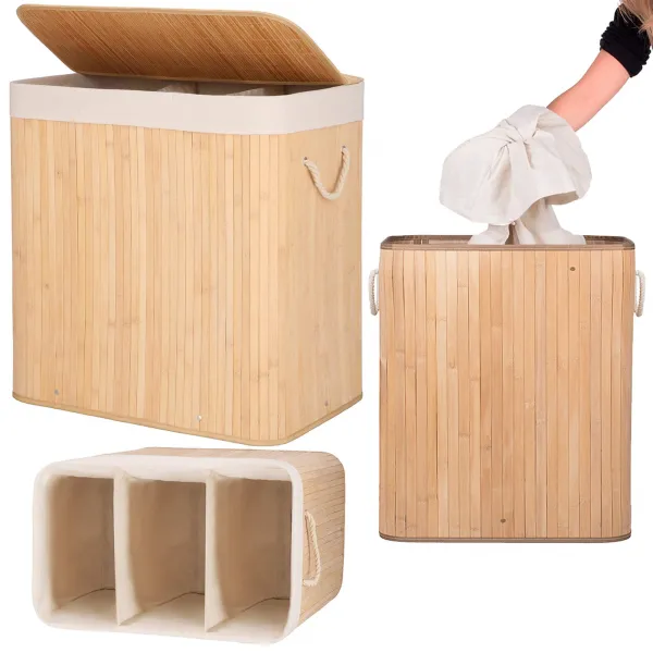 Бамбуковая корзина для белья Springos HA0154 150л