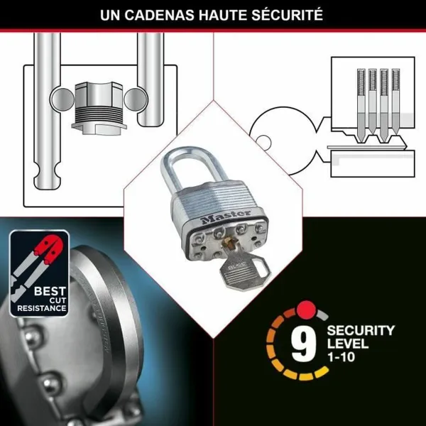 Võtmega tabalukk Master Lock (3 Ühikut)