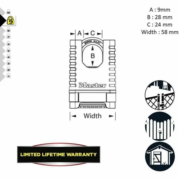 Yhdistelmäriippulukko Master Lock M1177EURD Messinki