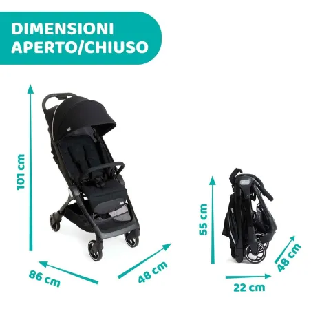 Bērnu ratiņi Chicco Melns