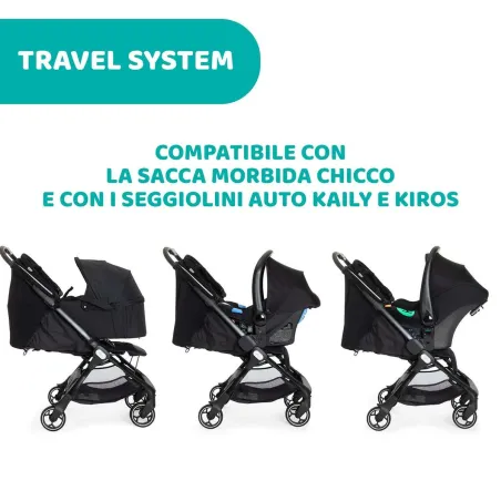 Bērnu ratiņi Chicco Melns