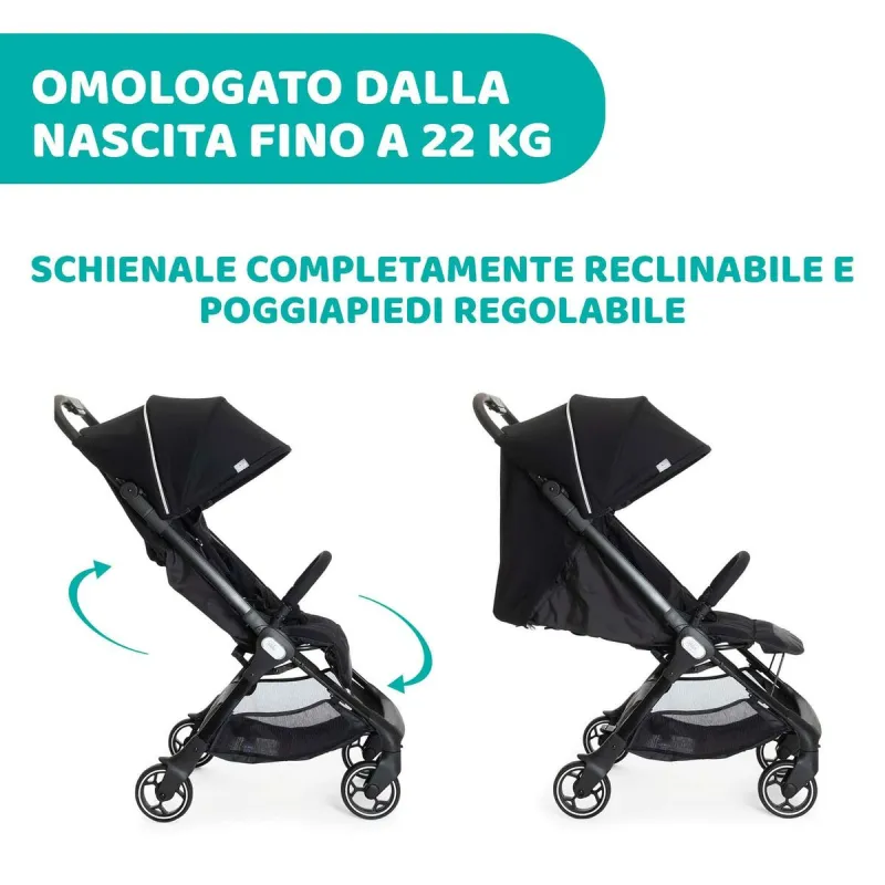 Bērnu ratiņi Chicco Melns