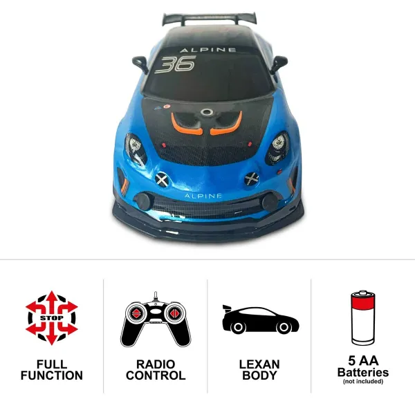 Kauko-ohjattava auto Mondo Alpine A110 GT4 Sininen Turkoosi