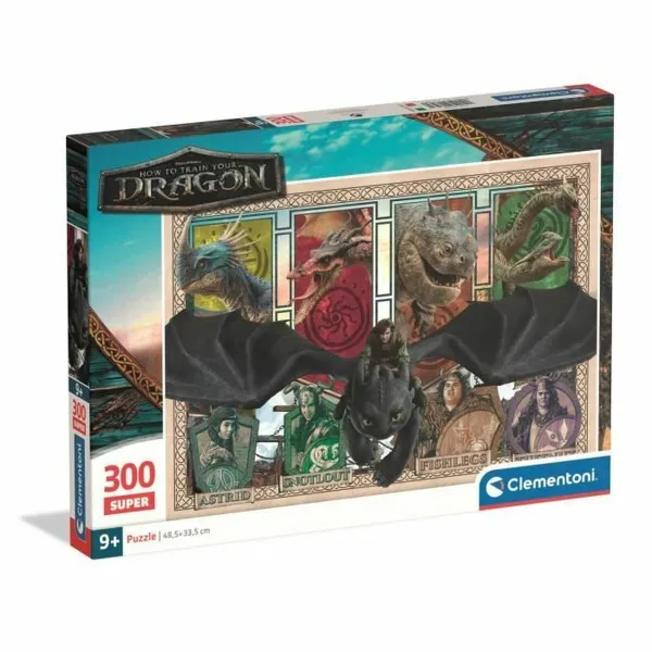 Puzle un domino komplekts Clementoni Super - How to Train your Dragon 48,5 x 33,5 cm 300 Daudzums