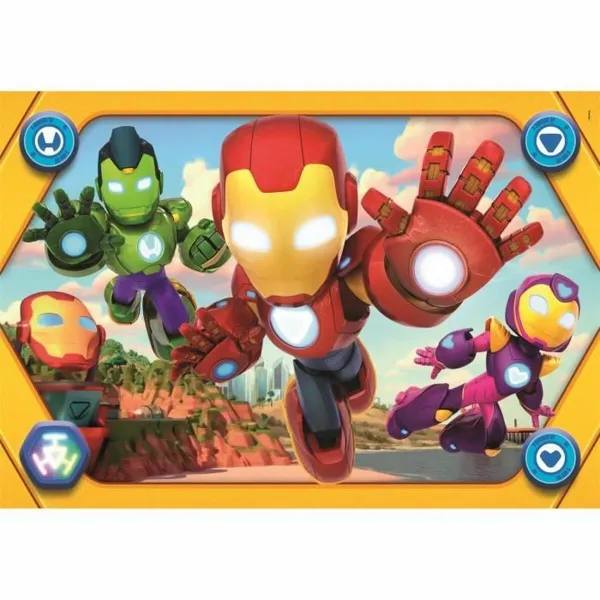 Puzle un domino komplekts Clementoni Maxi - Iron Man and his awesome friends 62 x 42 cm 104 Daudzums