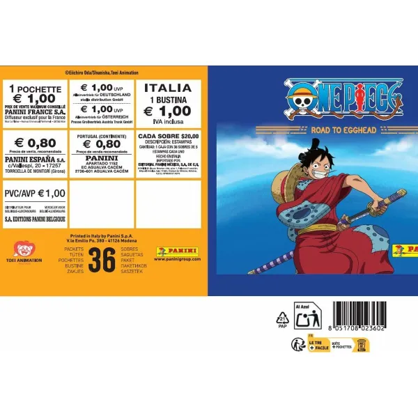 Tarrapaketti Panini One Piece Road to Egghead 180 Kappaletta