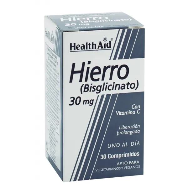 Health Aid Hierro Biglicinato 30 Mg 30 Comp