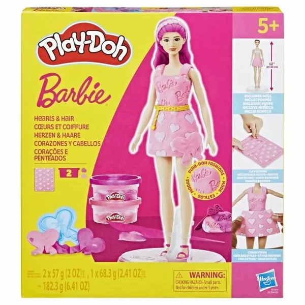 Пластилиновая игра Play-Doh Barbie Hearts & Hair Разноцветный
