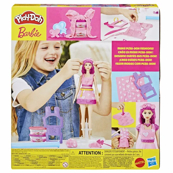 Žaidimas iš plastilino Play-Doh Barbie Hearts & Hair Spalvotas