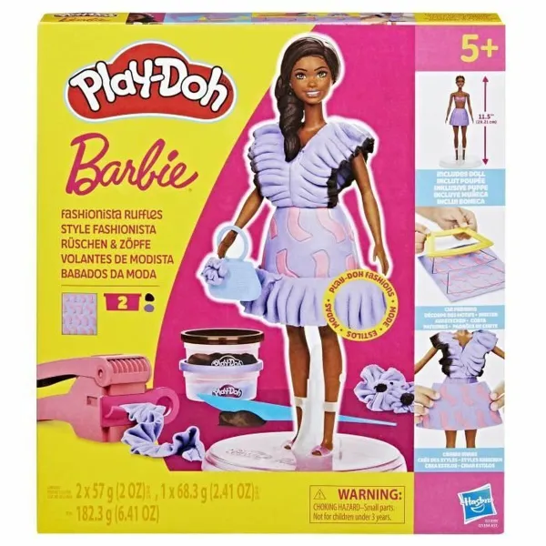 Modelēšanas Māla Spēle Play-Doh Barbie Fashionista Ruffles Daudzkrāsains 730 g
