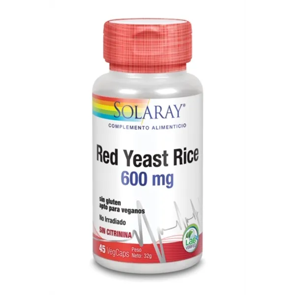 Solaray Red Yeast Rice 600mg 45 Vcaps