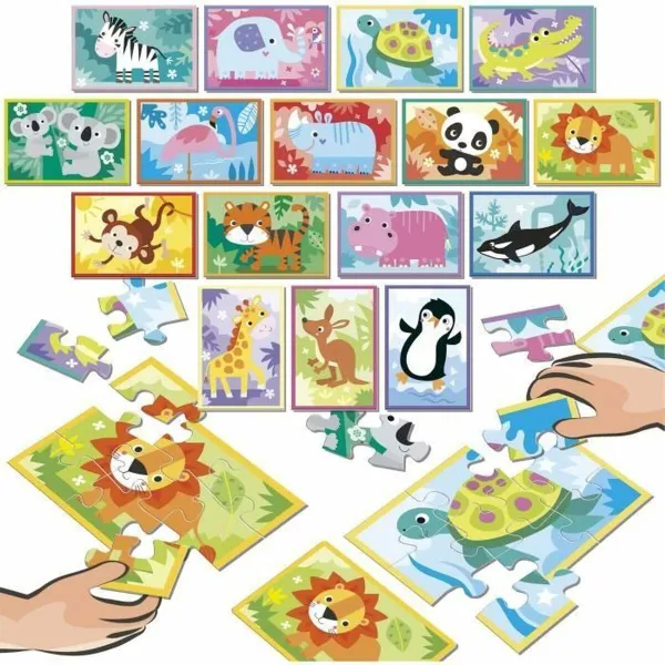 Puzle un domino komplekts Educa Battle Jr Animales 144 Daudzums