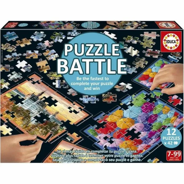 Puzle un domino komplekts Educa Battle Travel 42 Daudzums (12 gb.)