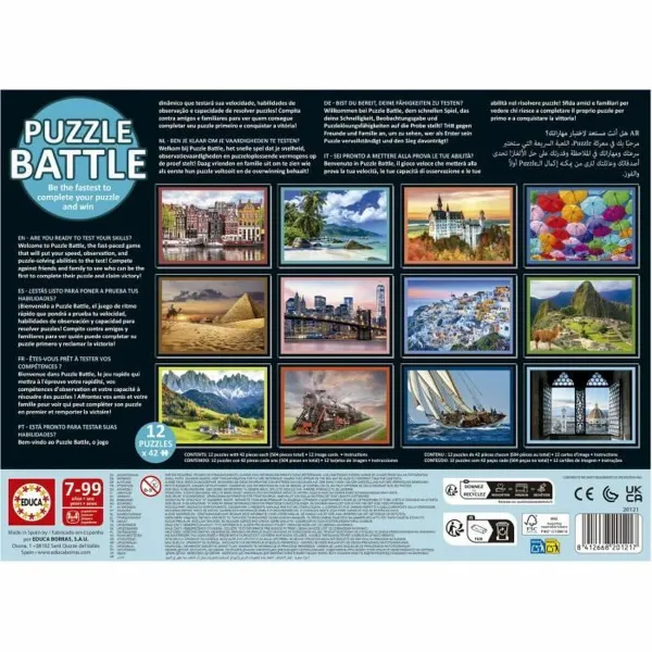Puzle un domino komplekts Educa Battle Travel 42 Daudzums (12 gb.)