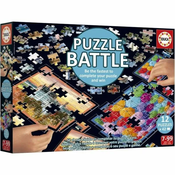 Puzle un domino komplekts Educa Battle Travel 42 Daudzums (12 gb.)