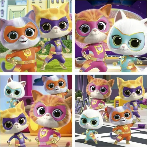 Puzle un domino komplekts Educa SuperKitties 12 Daudzums 16 Daudzums 20 Daudzums 25 Daudzums