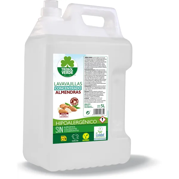 Trébol Verde Lavavajillas Almendras Ecologico 5 L