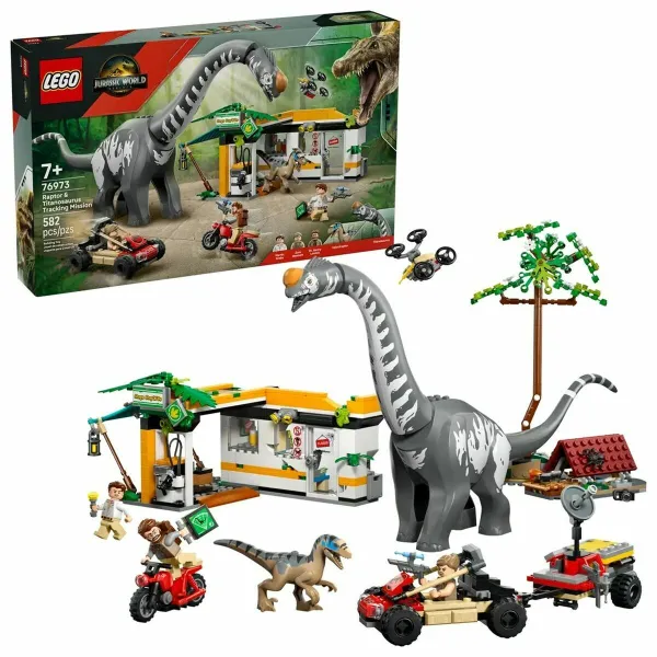 Celtniecības Komplekts Lego JURASSIC WORLD 76973 Raptor & Titanosaurus Tracking Mission