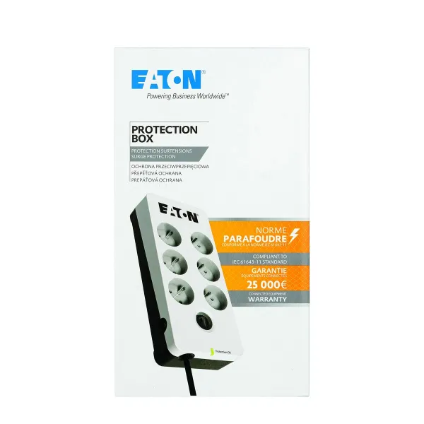 Power Socket - 6 Sockets with Switch Eaton PB6F White (1,5 m)