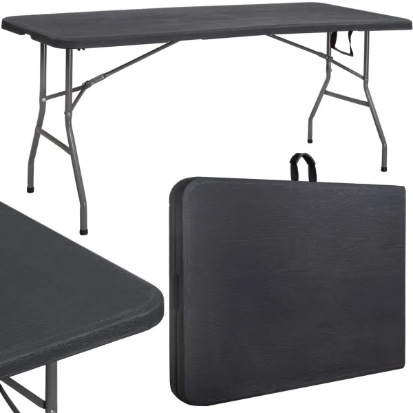 Sulankstomas stalas Springos GF0052 180cm, juodas