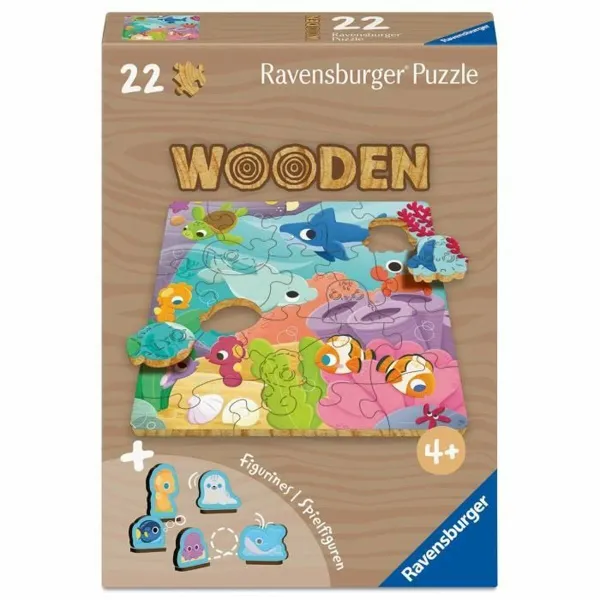 Puzle un domino komplekts Ravensburger Wooden 22 Daudzums