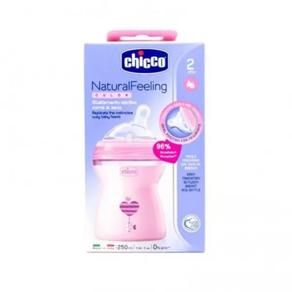 Chicco Bib Nat-Feel 2m Girl 250ml