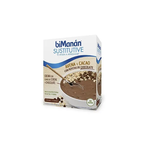 Bimanán Sustitutive Oatmeal and Cocoa Cream with Chocolate Chips 275g