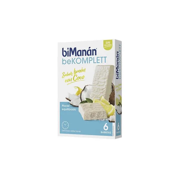 Bimanán Bekomplett Barritas Chocolate Blanco, Coco y Limón 6uds