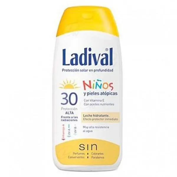 Protector Solar Para Niños Fps30 Leche 200ml Ladival