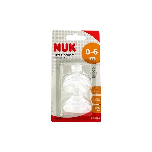 Nuk First Choice Silicone Nipple Wide Mouth T1 Orifice L 2uts