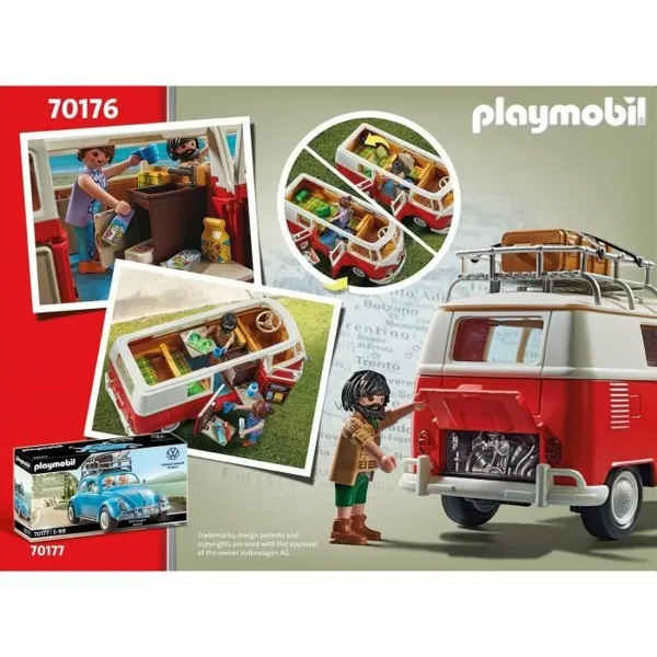 Transportlīdzekļu Rotaļu Komplekts Playmobil 70176 Volkswagen T1 Bus Sarkans