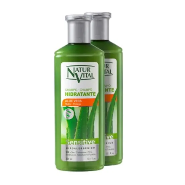 Naturvital Sensitive Aloe Vera Moisturizing Shampoo 2x300ml