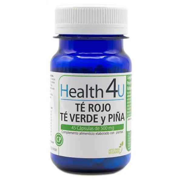 H4u Té Rojo, Té Verde y Piña 45 Cápsulas De 500 Mg