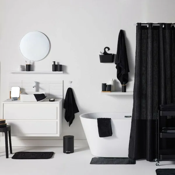 Libisemisvastane vannimatt TODAY UTILITY Must 40 x 60 cm