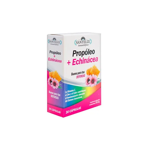 Santelle Inmunodefence Propóleo Echinacea 30 Cápsulas De 515 Mg