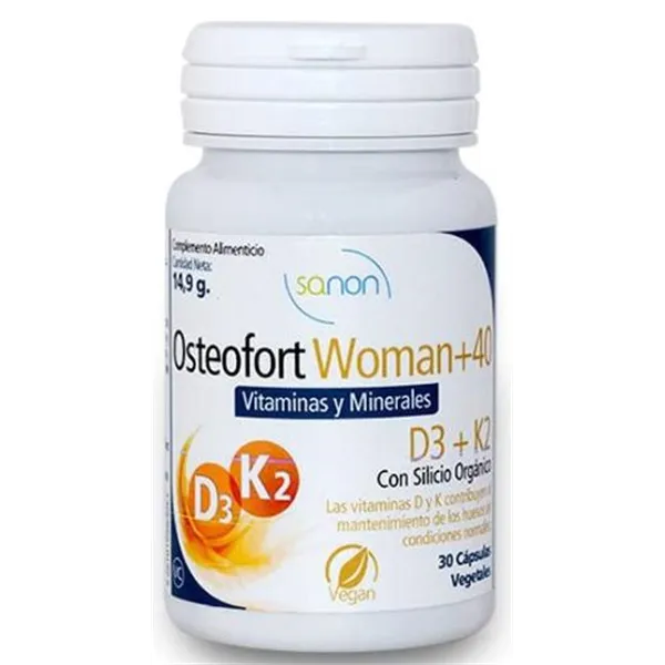 Sanon Osteofort Woman 40 30 Cápsulas Vegetales De 495 Mg