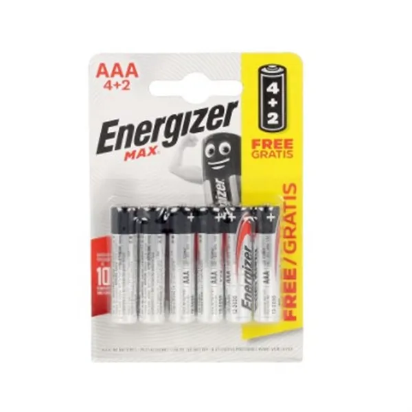 Energizer Max Power LR03 AAA Batteries 6 Units