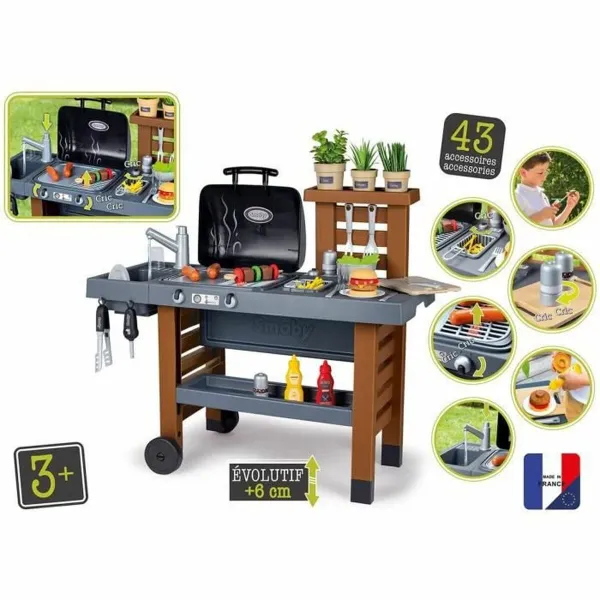 Lelukeittiö Smoby Garden Kitchen Grilli 43 Kappaletta
