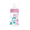 Chicco Well-Being Colors Silicone Feeding Bottle Slow Flow Anti-Colic System Pink 0m+ 150ml