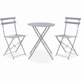 Table set with 2 chairs Grey