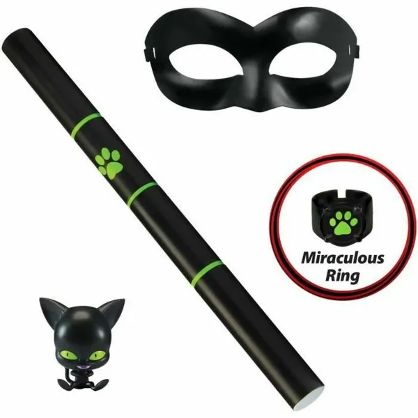 Lasten asut Miraculous: Tales of Ladybug & Cat Noir Transformation Set - Cat Noir 4 Kappaletta Musta Monivärinen