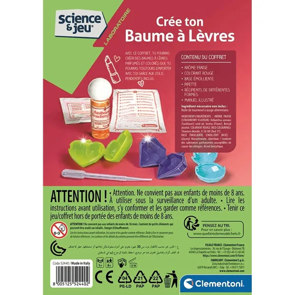 Научная игра Clementoni Lip Balms Набор для мыла