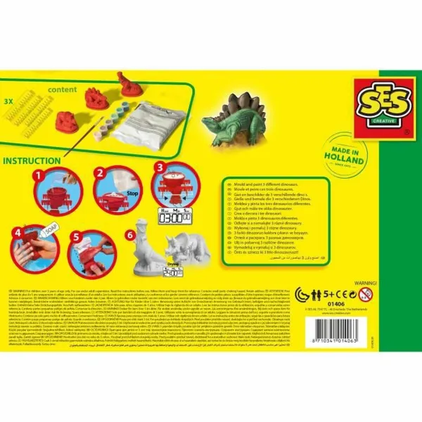 Modeliavimo pasta SES Creative   Liejimo rinkinys Dinozaurai