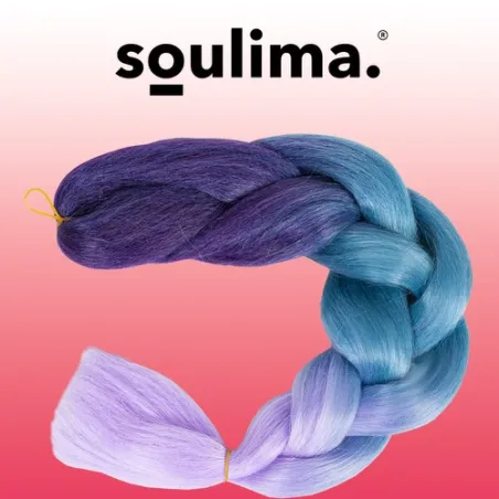 Synteettiset hiusletit ombre sininen/violetti W10342